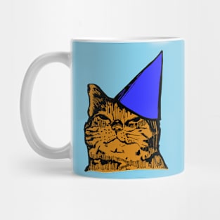 Drunk Party Cat (Blue Version) Mug